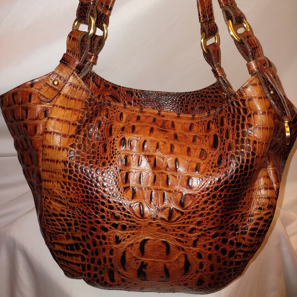 Brahmin Pecan Jacqueline Hobo Croc tote
